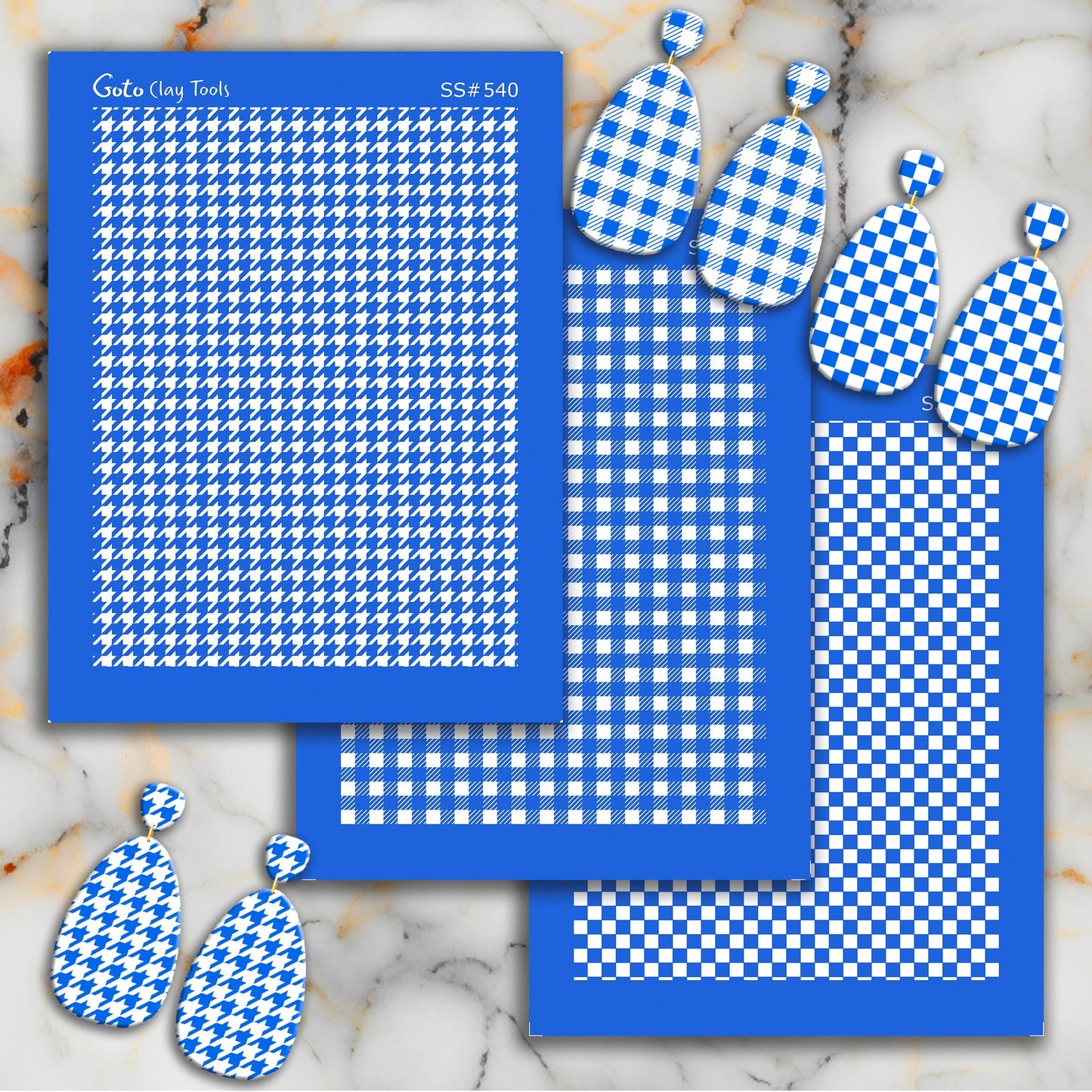 Checkered Silkscreen for Polymer Clay Earring making, Clay Stencils, Clay Earring Silkscreen, Polymer Clay Supplies SS#600