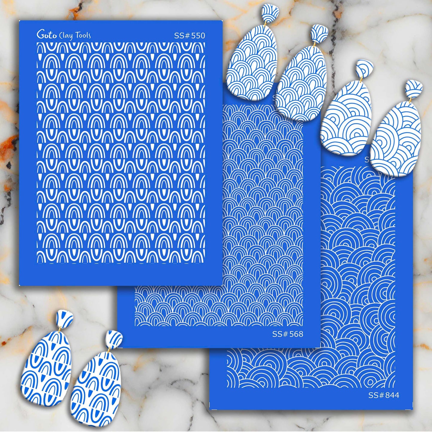 Boho Arch Silkscreen for Polymer Clay Earrings: Jewelry Making Stencil SS#568