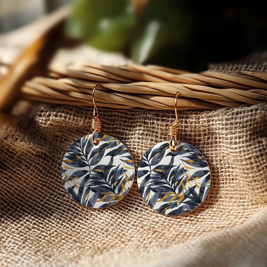 Tropical Leaf Polymer Clay Transfer Paper: Gold & Black, Water Soluble