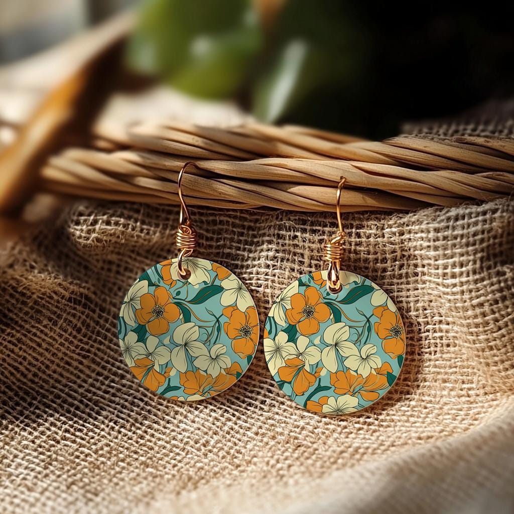 Floral Polymer Clay Transfer Paper: Orange & Yellow, Water Soluble
