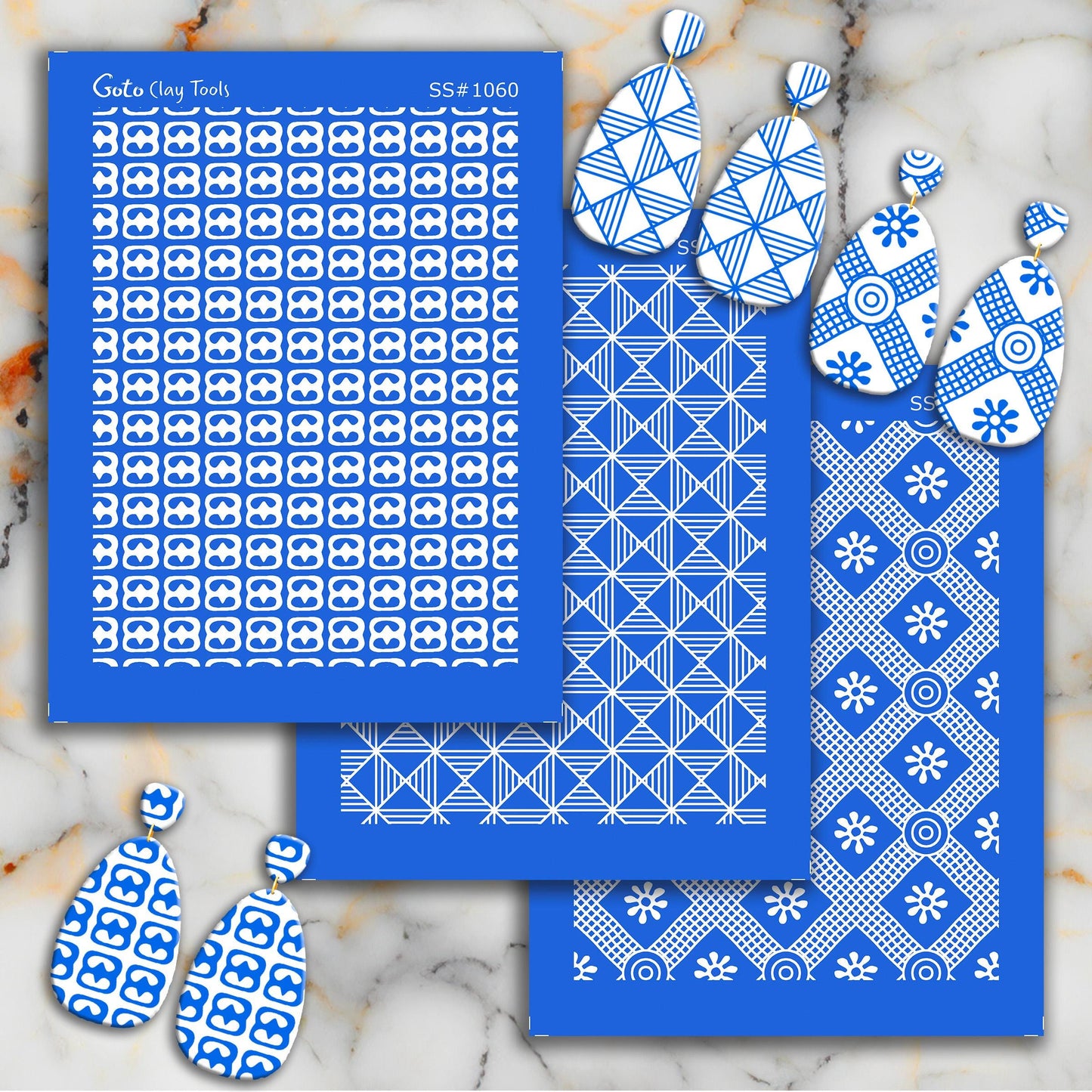 African Style Silkscreen for Polymer Clay Earring making, Clay Stencils, Clay Earring Silkscreen, Polymer Clay Supplies SS#1051