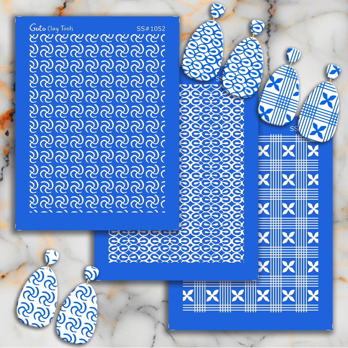 African Style Silkscreen for Polymer Clay Earring making, Clay Stencils, Clay Earring Silkscreen, Polymer Clay Supplies SS#1052