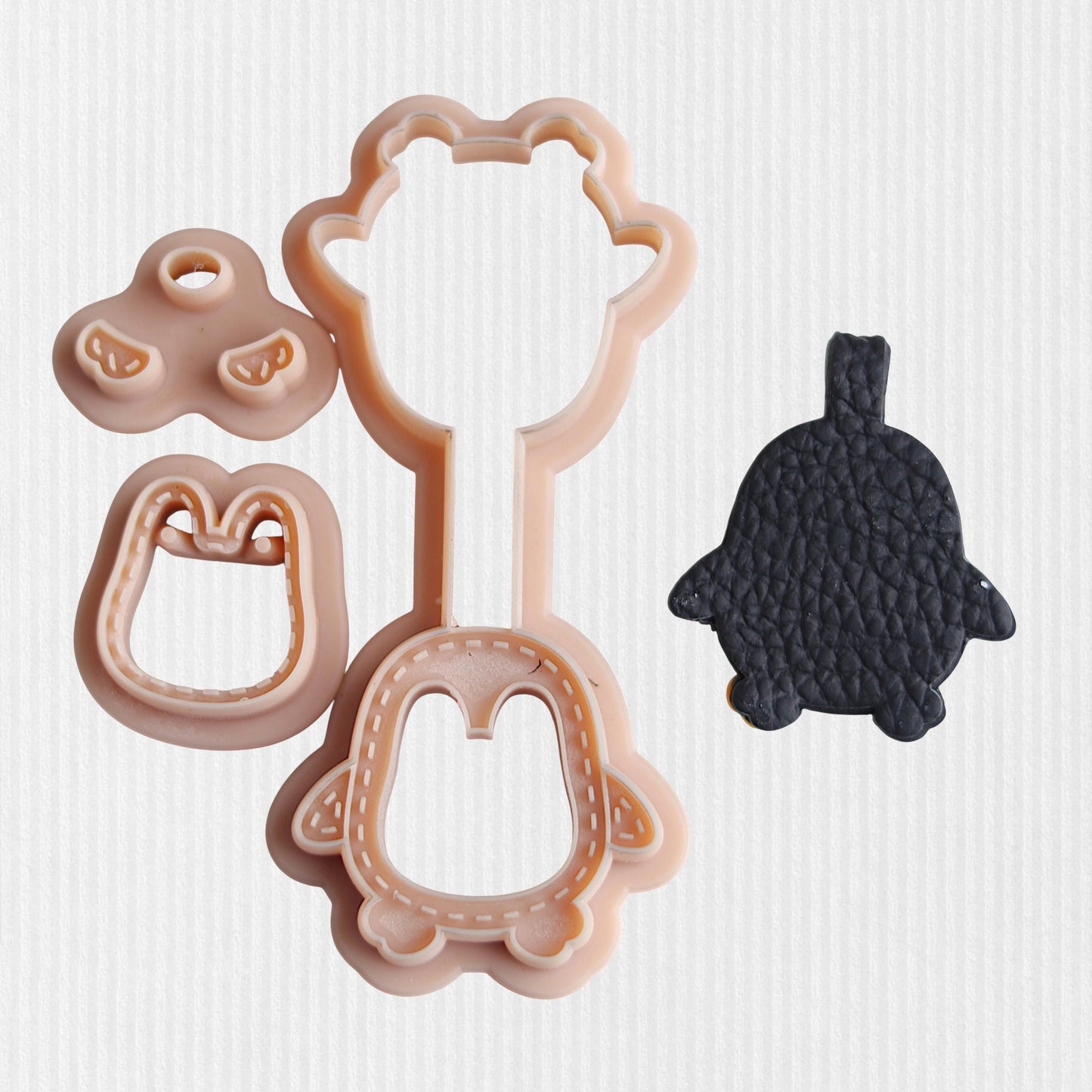 Penguin Keychain Clay Cutter Set - Stitched effect Clay Keyring Cutters