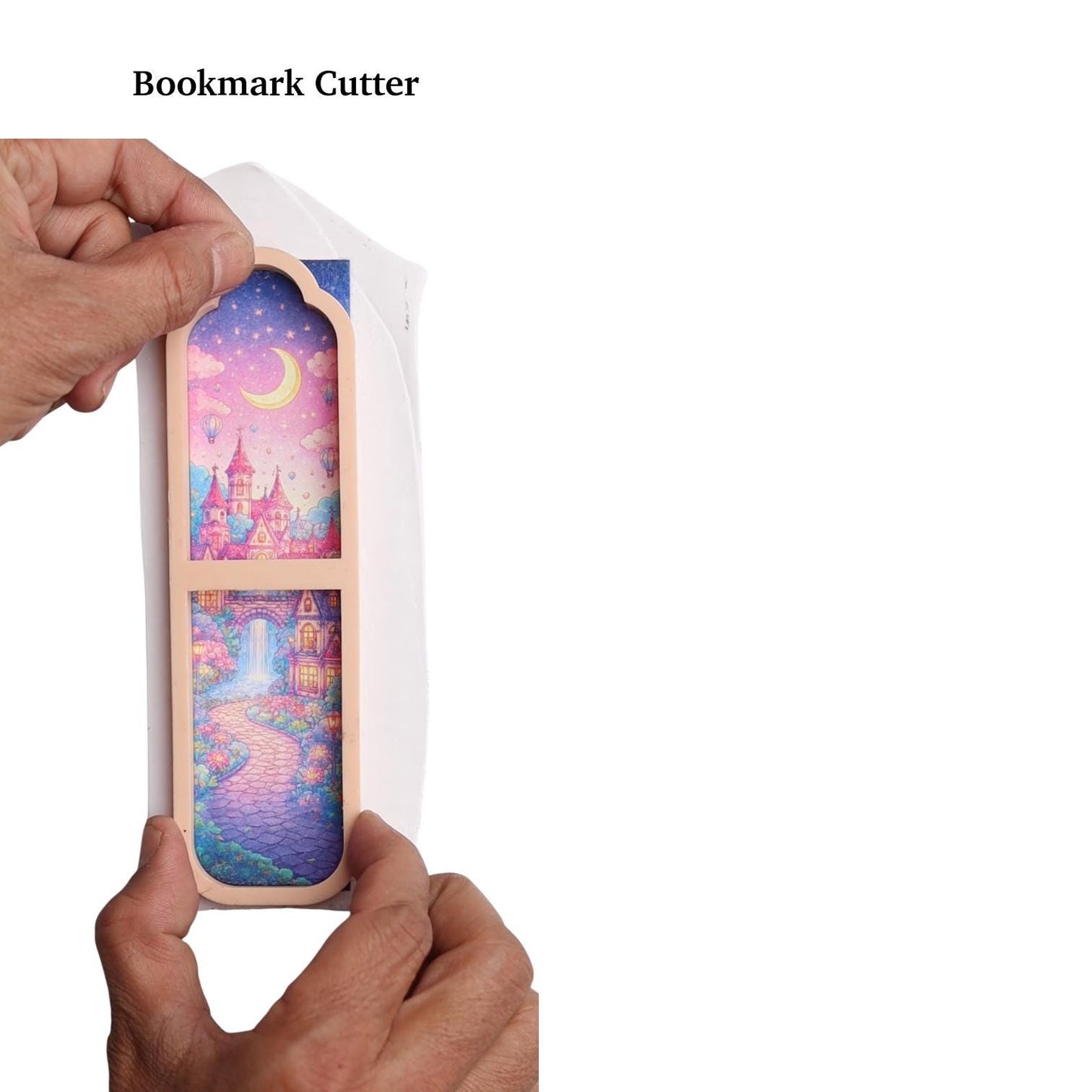 Bookmark Clay Cutter with Magical Town transfer papers