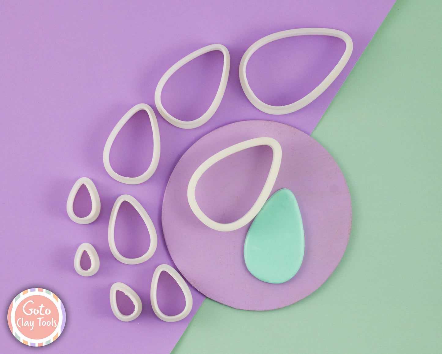Drop shape cutter, Polymer clay cutter, Clay earring cutters, Polymer clay tools, 3D printed cutters