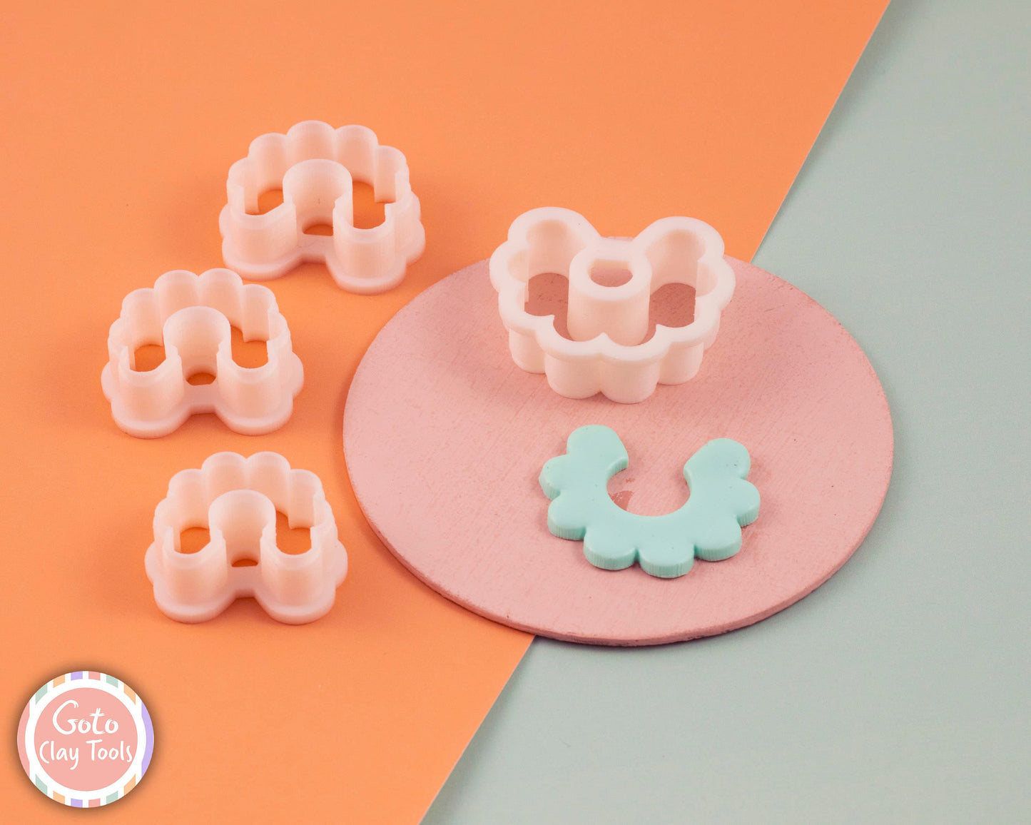 Hoop Flower cutter, Polymer clay cutter, Clay earring cutters, Polymer clay tools, 3D printed cutters