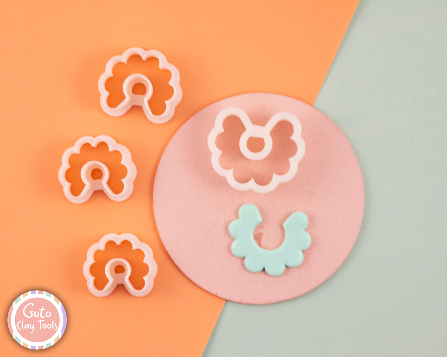 Hoop Flower cutter, Polymer clay cutter, Clay earring cutters, Polymer clay tools, 3D printed cutters