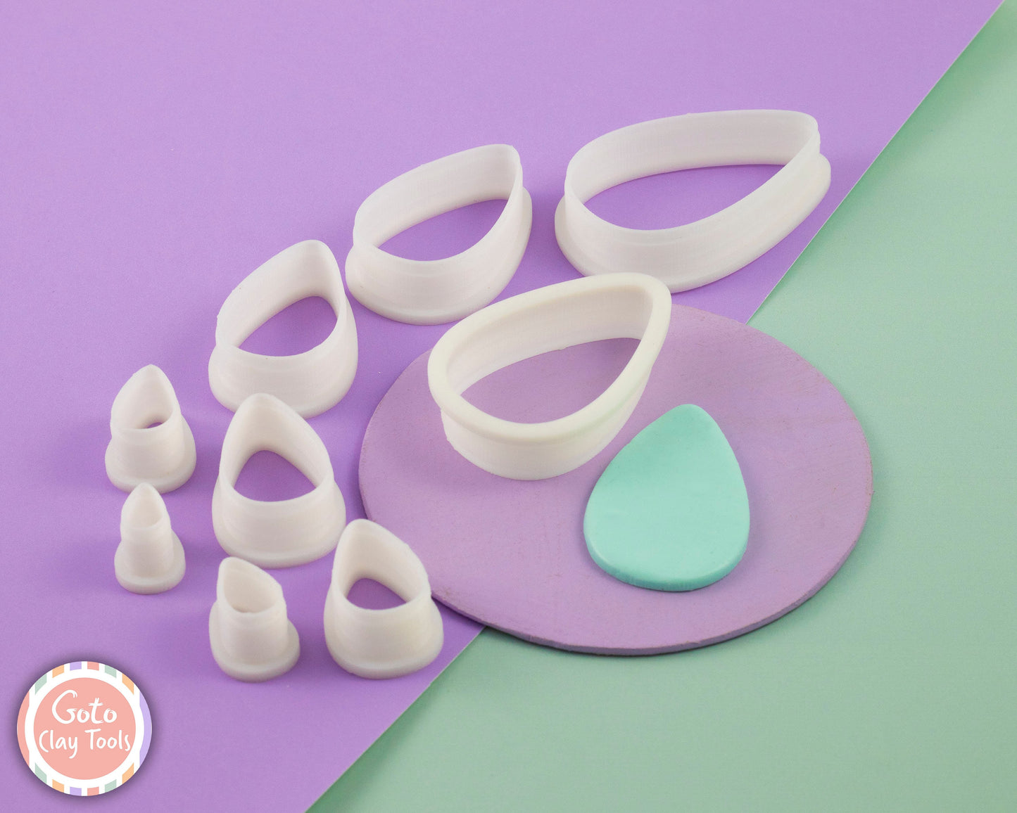Drop shape cutter, Polymer clay cutter, Clay earring cutters, Polymer clay tools, 3D printed cutters