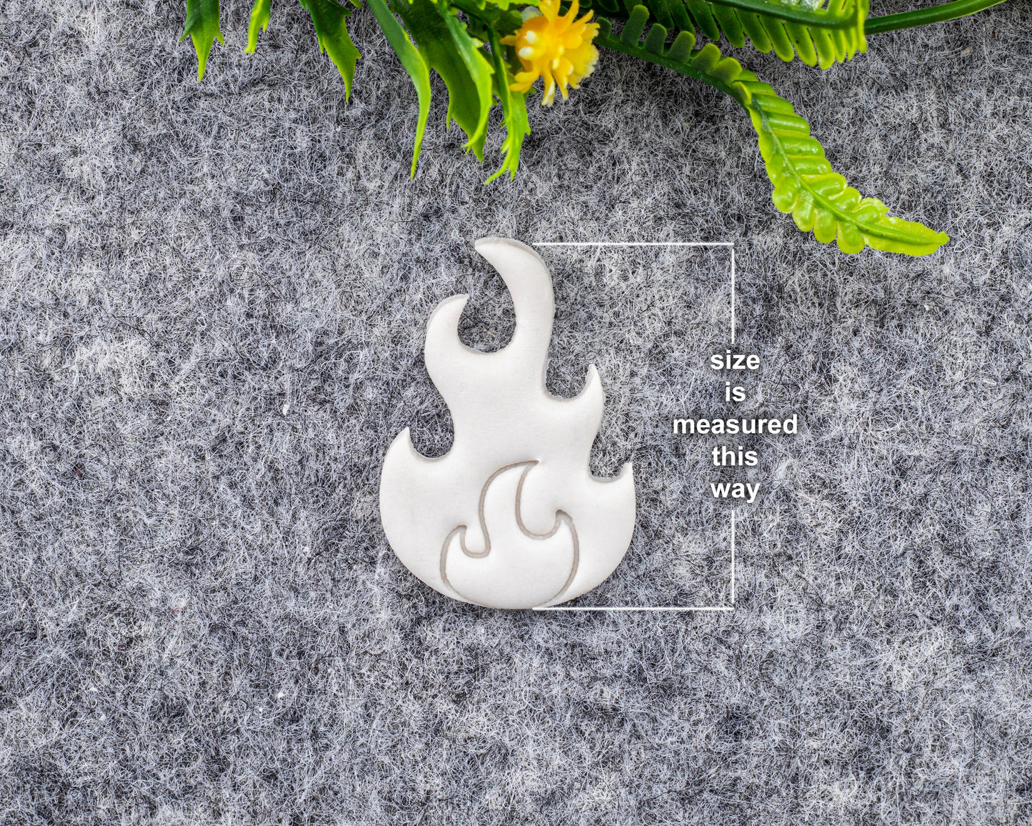 Fire shape ClayCutter, Embossed fire Polymer clay cutter, Earring cutter