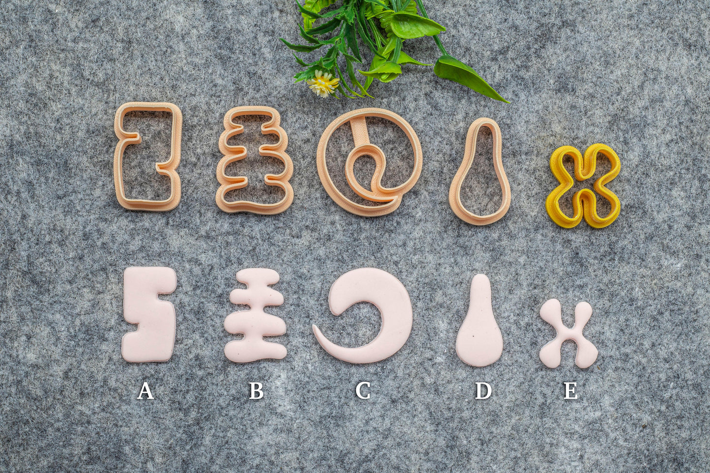 Organic shape set-1 Polymer clay cutter, Clay earring cutters, Polymer clay tools, 3D printed cutters#625