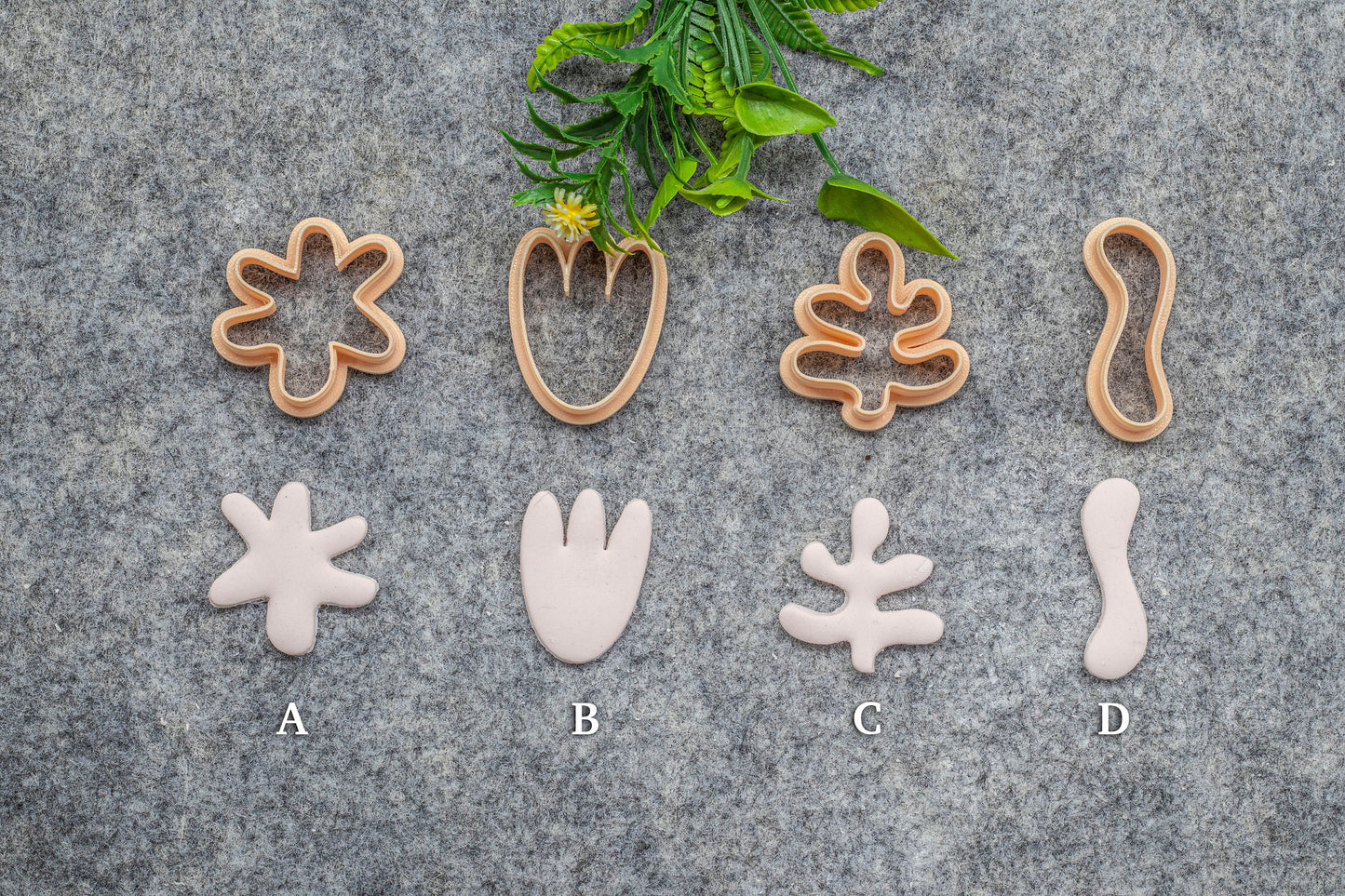 Organic shape set-2 Polymer clay cutter, Clay earring cutters, Polymer clay tools, 3D printed cutters#637
