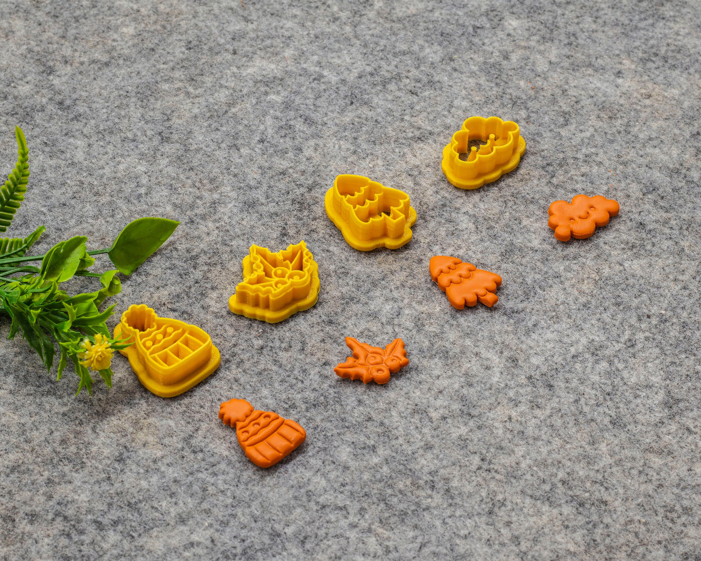 Christmas Cap Leaf Christmas tree Cloud shape Polymer clay cutter, Clay earring cutters, Polymer clay tools, 3D printed cutters