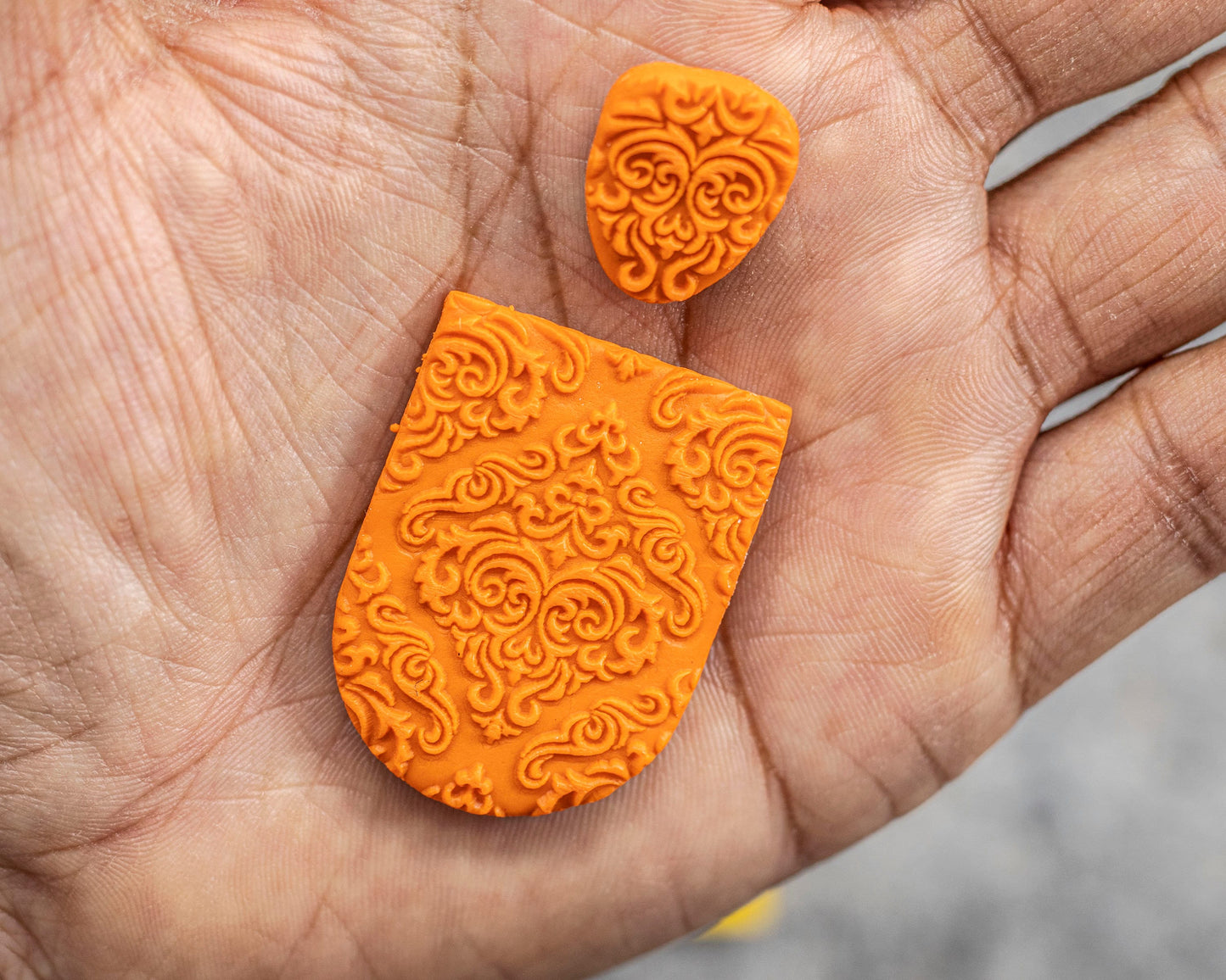 Damask Texture mat for polymer clay, Polymer Clay Rubber Texture mat, Texture Tile mats, Fimo, Sculpey, Cernit #565