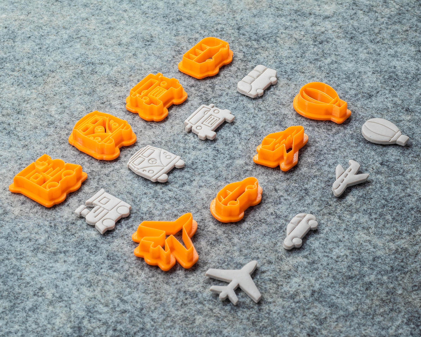 Car shape Embossed polymer clay Cutter, Earring cutter Car, Bus, Aeroplane, Air Balloon, toy train shape cutters - GotoClayTools