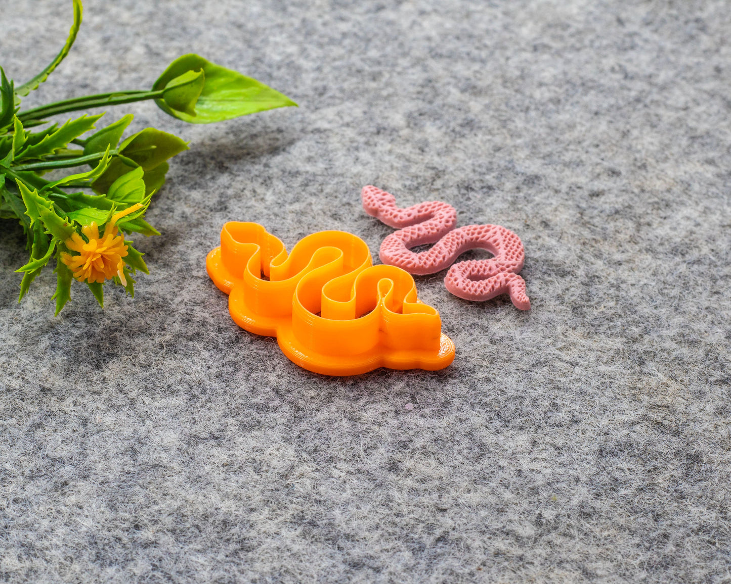 Snake shape Polymer clay cutter, boho snake Clay earring cutters, Polymer clay tools, 3D printed cutters #616