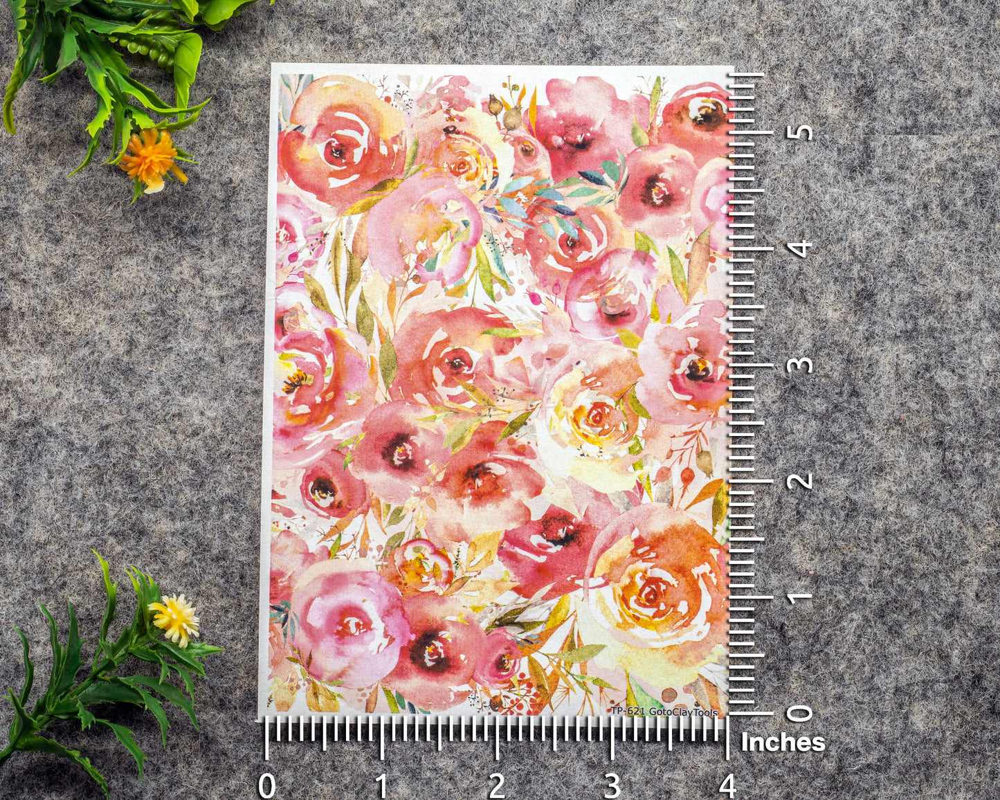 Transfer paper for polymer clay, Watercolor flowers, water soluble transfer paper, polymer clay image transfers, magic transfer paper #621