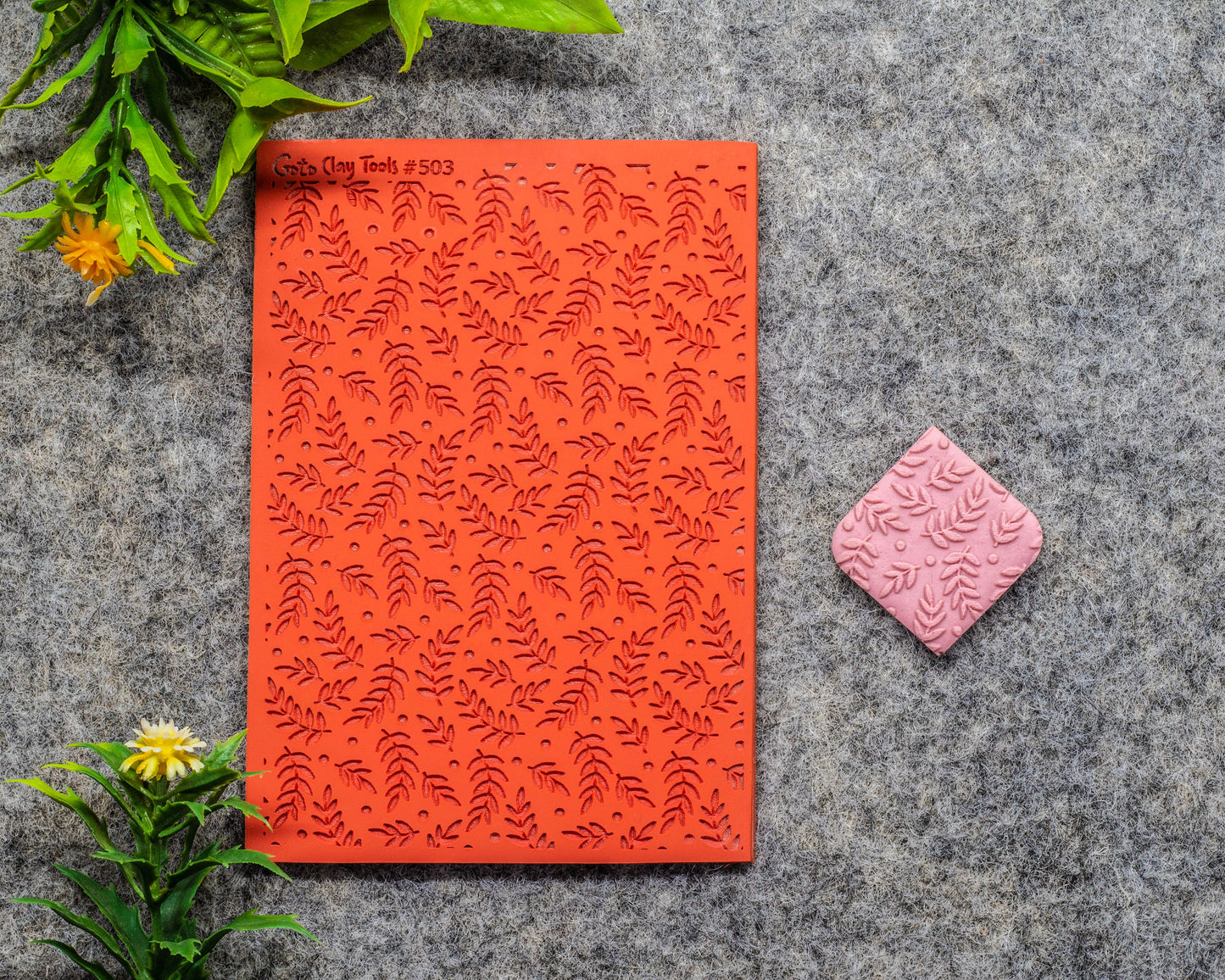 Leaves Texture mat for polymer clay, Polymer Clay Rubber Texture mat, Texture Tile mats, Fimo, Sculpey, Cernit #503