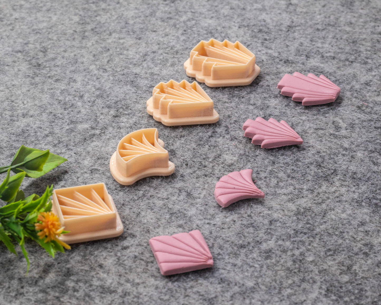 Art deco Scallop fan clay cutter, earring polymer clay cutter, Shell jewellery cutter, Art deco cutter Polymer clay tools #619