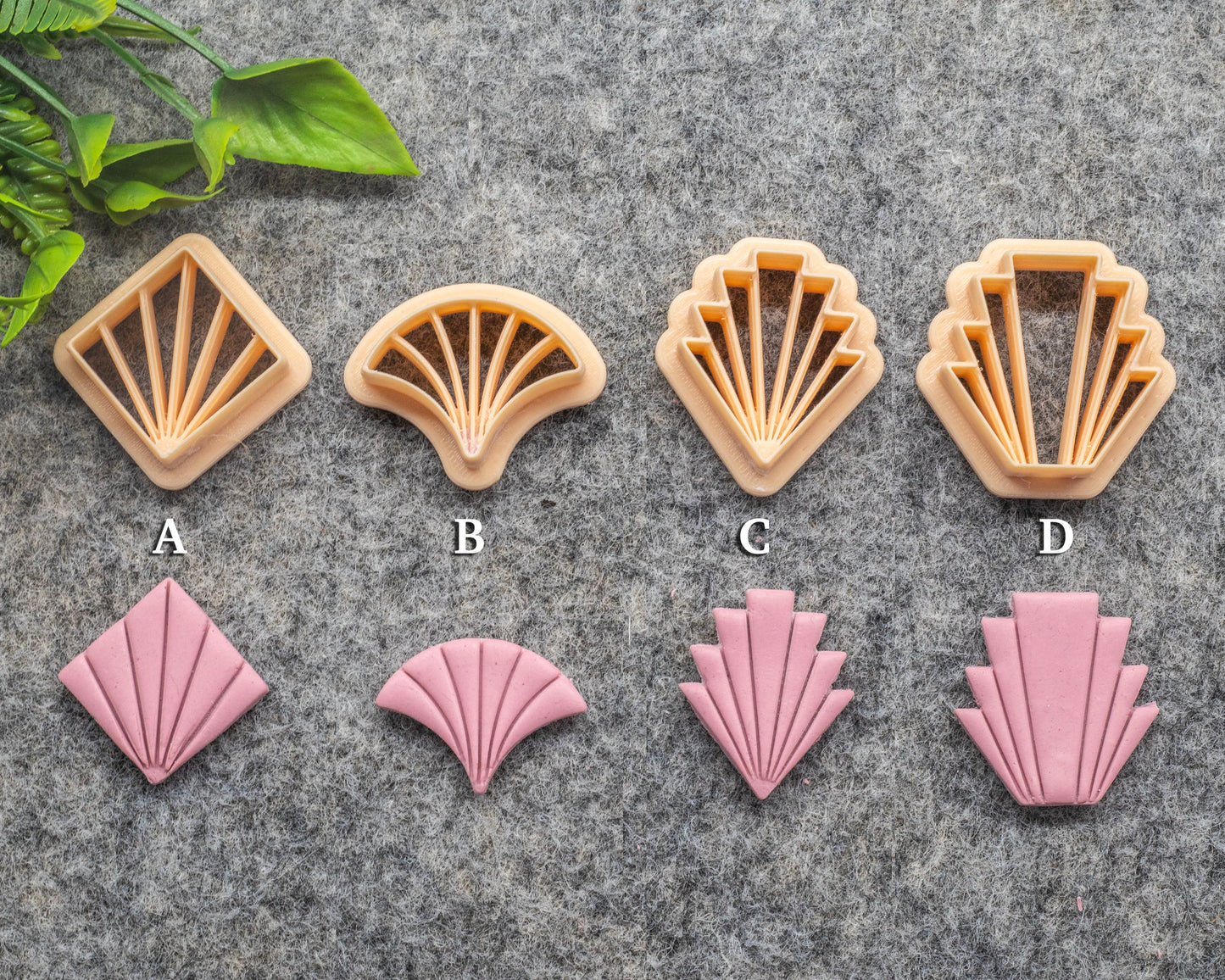 Art deco Scallop fan clay cutter, earring polymer clay cutter, Shell jewellery cutter, Art deco cutter Polymer clay tools #619