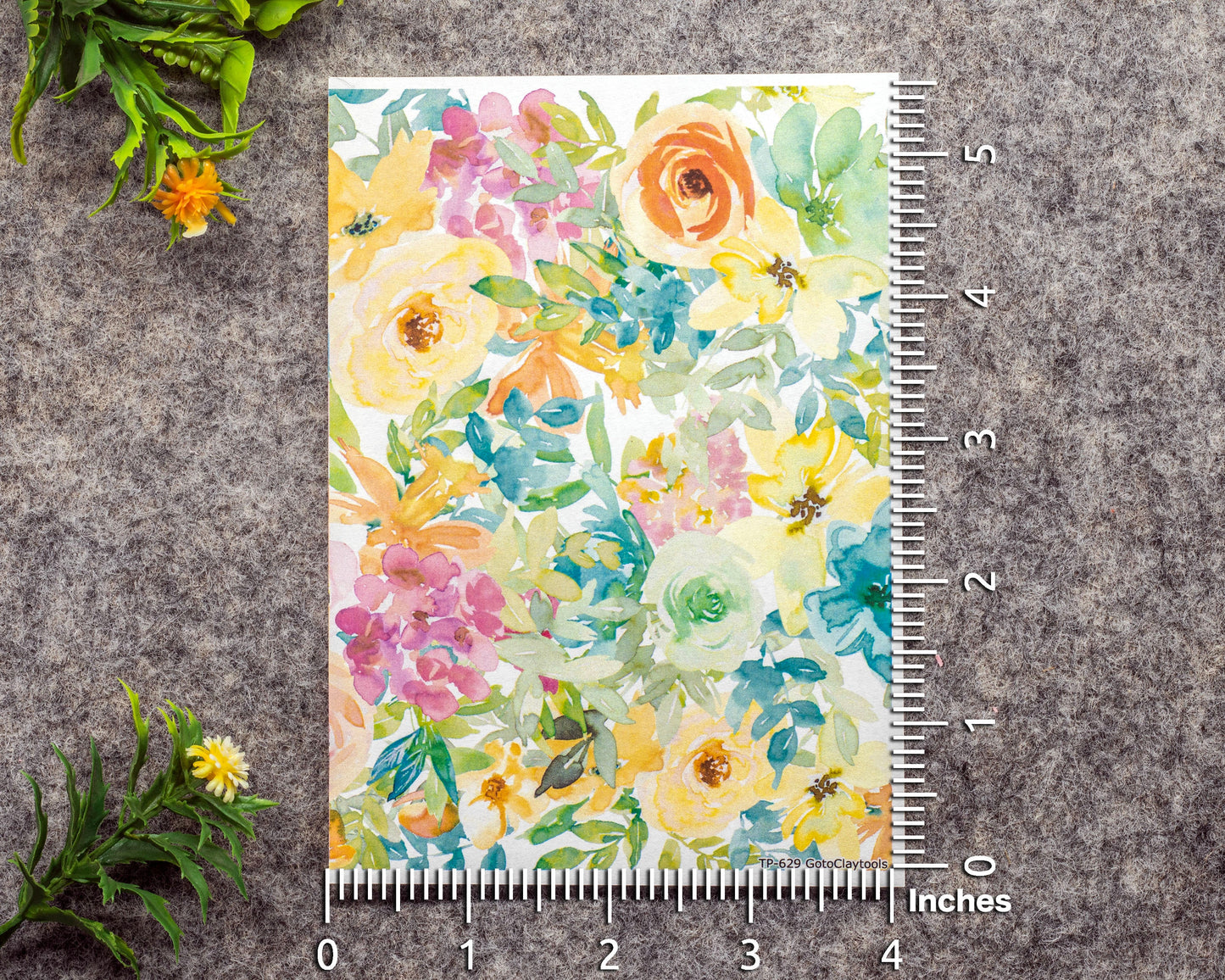 Transfer paper for polymer clay, Watercolor flowers, water soluble transfer paper, polymer clay image transfers, magic transfer paper #629