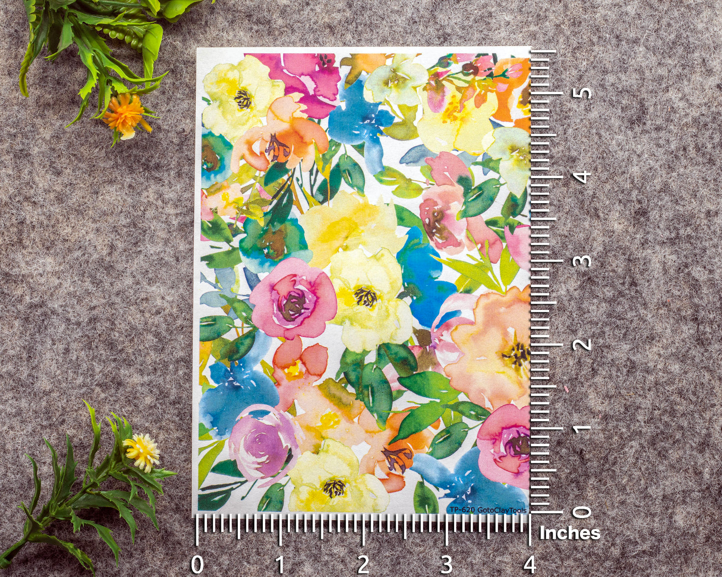 Transfer paper for polymer clay, Watercolor flowers, water soluble transfer paper, polymer clay image transfers, magic transfer paper #620