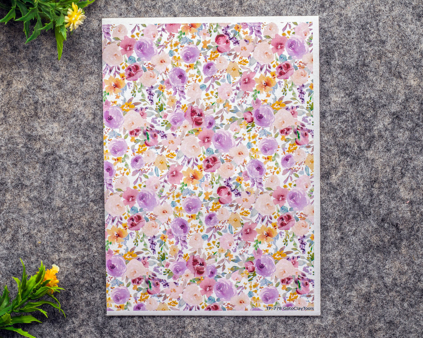 Transfer paper for polymer clay, Watercolor flowers, water soluble transfer paper, polymer clay image transfers, magic transfer paper #778C