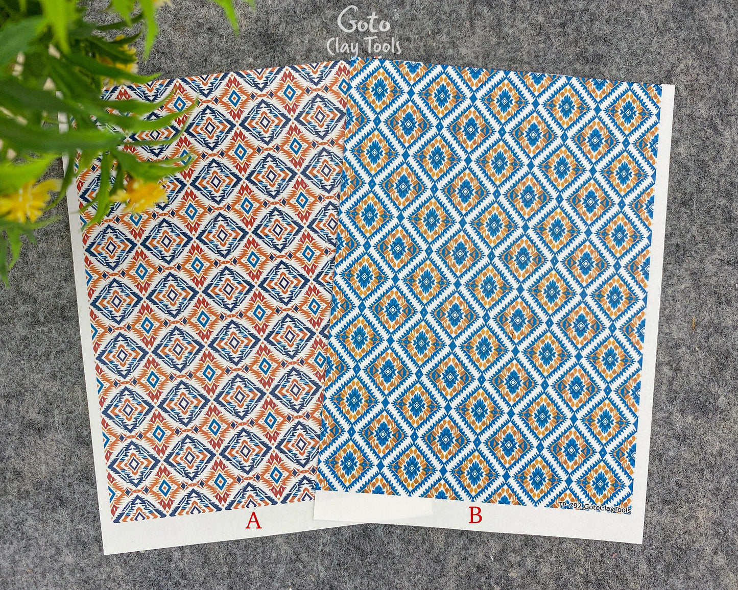 Transfer paper for polymer clay, Tribal pattern, water soluble transfer paper, polymer clay image transfers, magic transfer paper #792