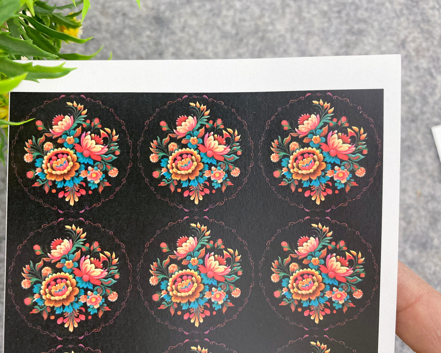 Transfer paper for polymer clay, Embroidery bouquet, water soluble transfer paper, polymer clay image transfers, magic transfer paper #783