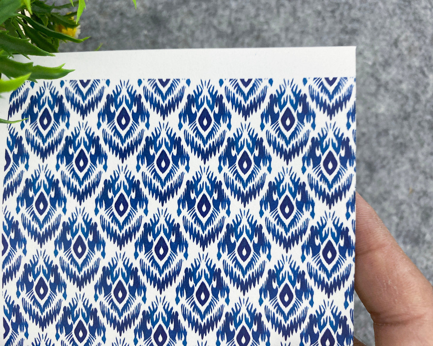 Transfer paper for polymer clay, Blue Ikat, water soluble transfer paper, polymer clay image transfers, magic transfer paper #793