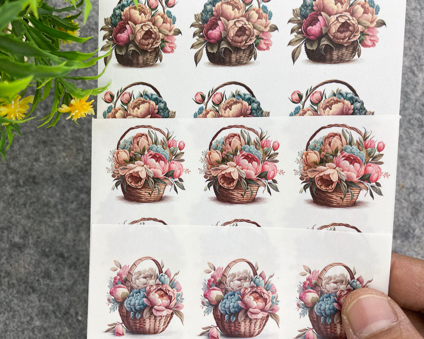 Transfer paper for polymer clay, Flower bouquets, water soluble transfer paper, polymer clay image transfers, magic transfer paper #784