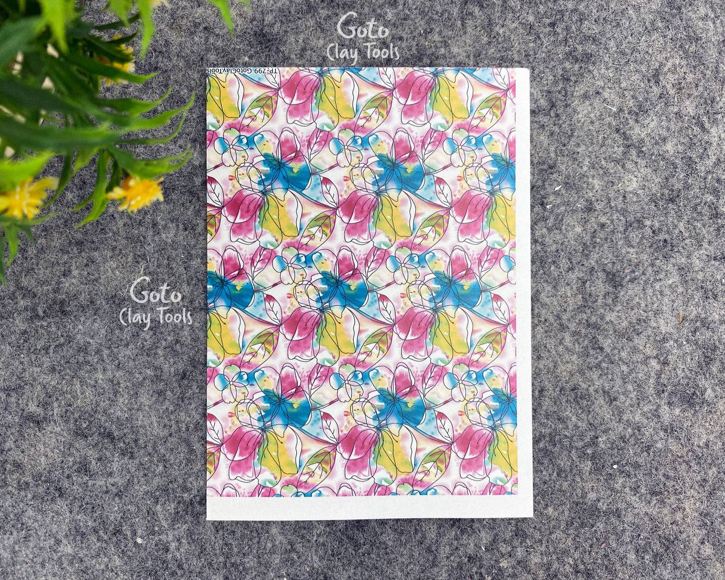 Transfer paper for polymer clay, Watercolor flowers, water soluble transfer paper, polymer clay image transfers, magic transfer paper #799