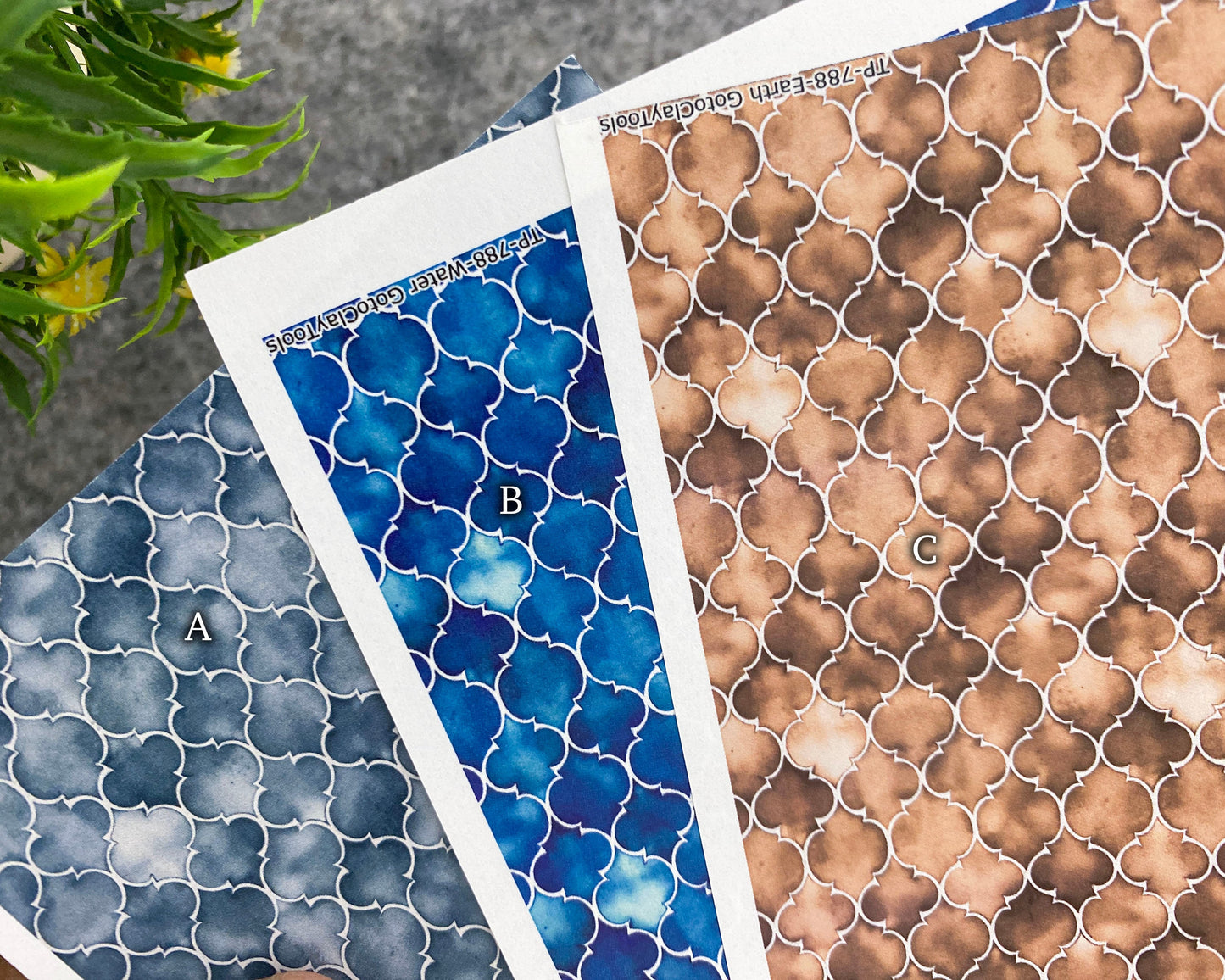 Transfer paper for polymer clay, Ceramic tiles, water soluble transfer paper, polymer clay image transfers, magic transfer paper #788