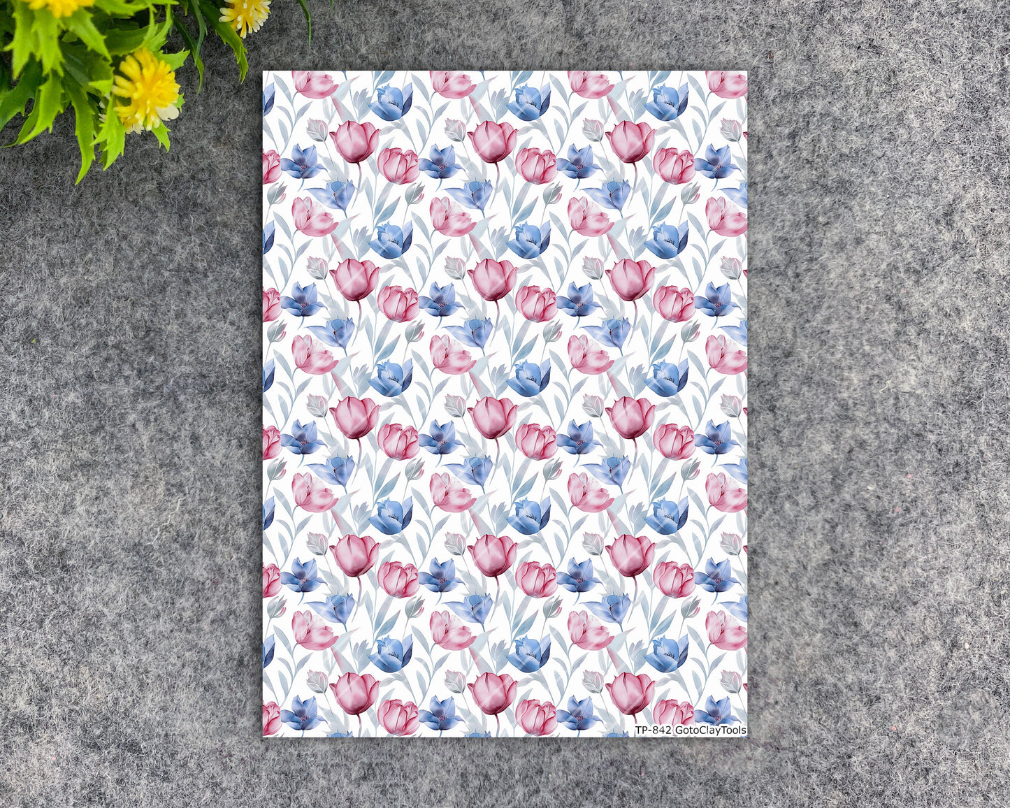 Transfer paper for polymer clay, Watercolor flowers, water soluble transfer paper, polymer clay image transfers, magic transfer paper #842