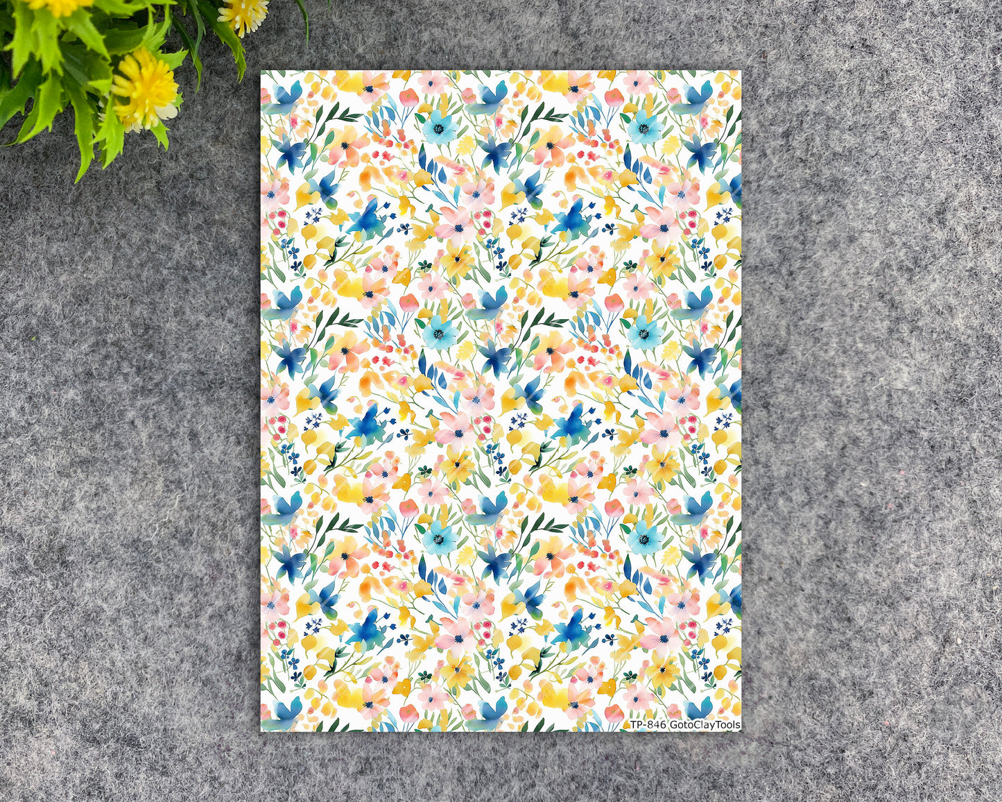 Transfer paper for polymer clay, Watercolor flowers, water soluble transfer paper, polymer clay image transfers, magic transfer paper #846