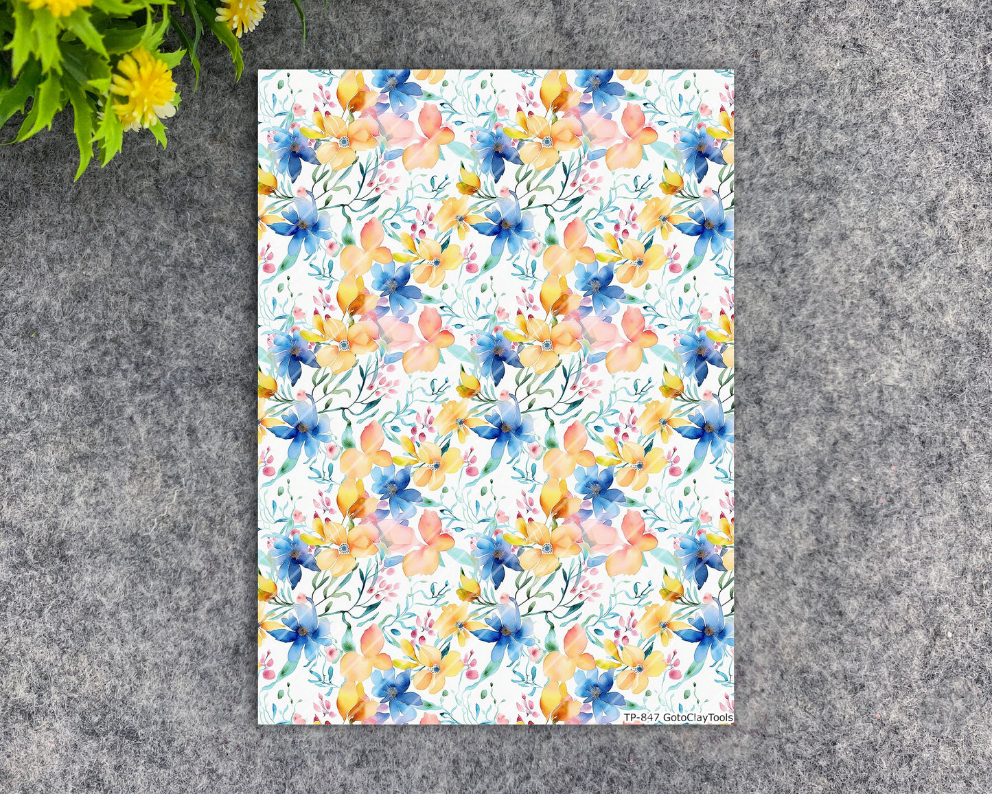 Transfer paper for polymer clay, Watercolor flowers, water soluble transfer paper, polymer clay image transfers, magic transfer paper #847