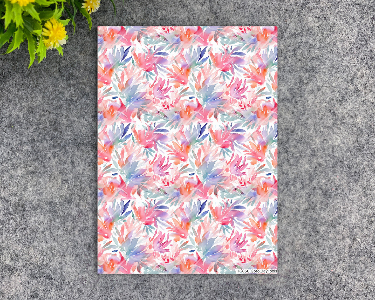 Transfer paper for polymer clay, Watercolor flowers, water soluble transfer paper, polymer clay image transfers, magic transfer paper #850