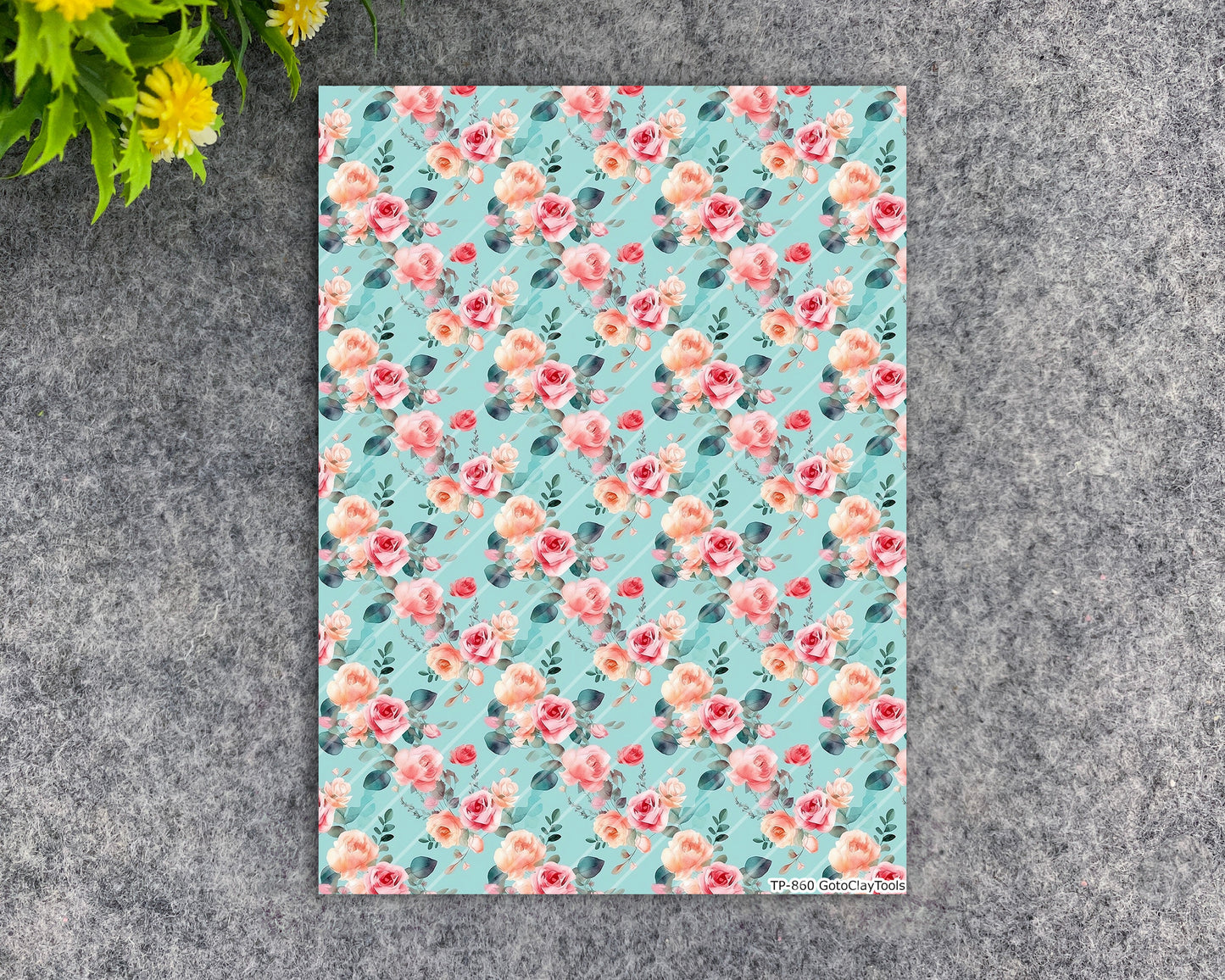 Transfer paper for polymer clay, Watercolor flowers, water soluble transfer paper, polymer clay image transfers, magic transfer paper #860