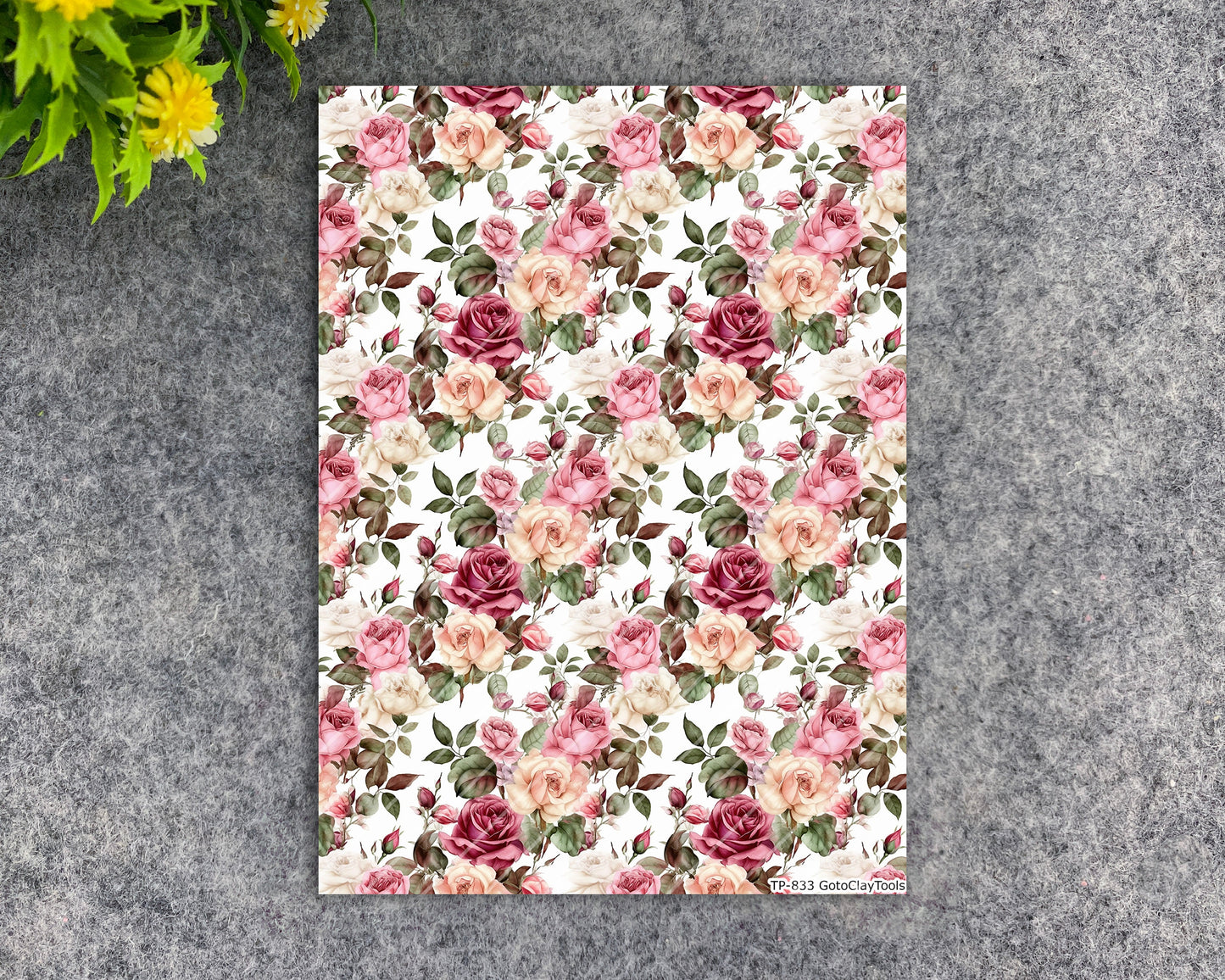 Transfer paper for polymer clay, Watercolor flowers, water soluble transfer paper, polymer clay image transfers, magic transfer paper #833