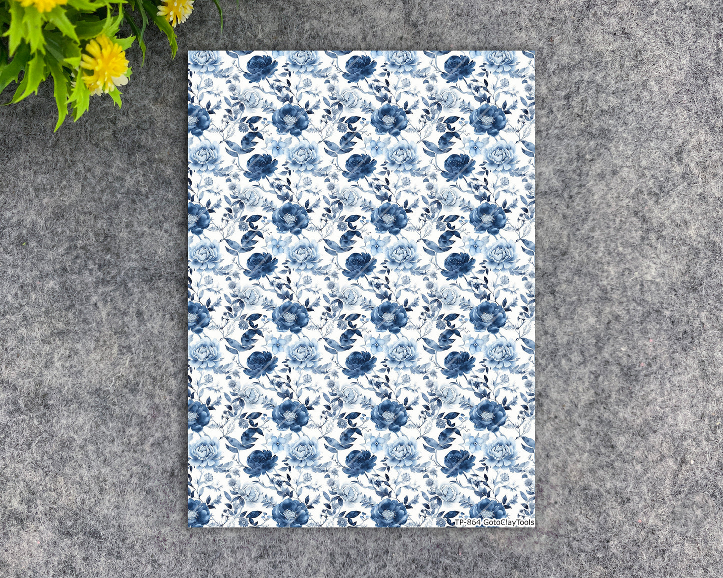 Transfer paper for polymer clay, Watercolor flowers, water soluble transfer paper, polymer clay image transfers, magic transfer paper #864