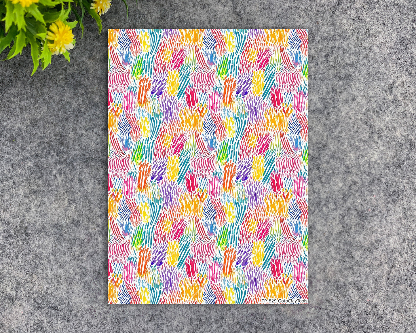 Transfer paper for polymer clay, Colorful strokes, water soluble transfer paper, polymer clay image transfers, magic transfer paper #829