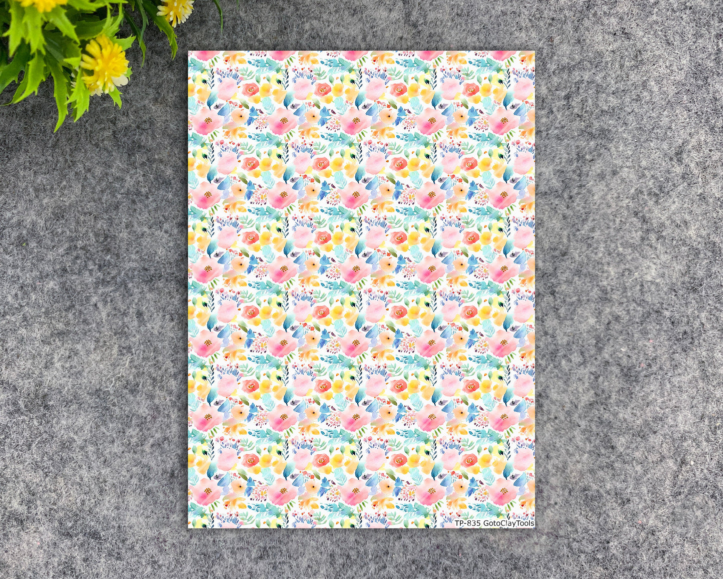 Transfer paper for polymer clay, Watercolor flowers, water soluble transfer paper, polymer clay image transfers, magic transfer paper #835