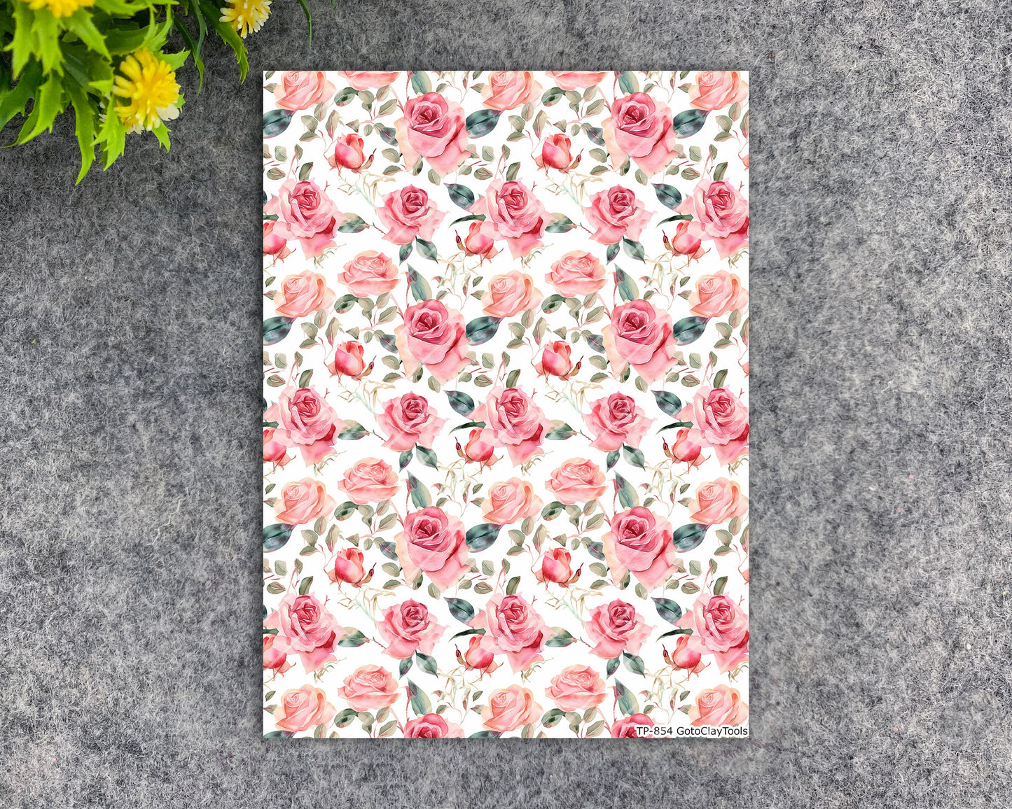 Transfer paper for polymer clay, Watercolor flowers, water soluble transfer paper, polymer clay image transfers, magic transfer paper #854