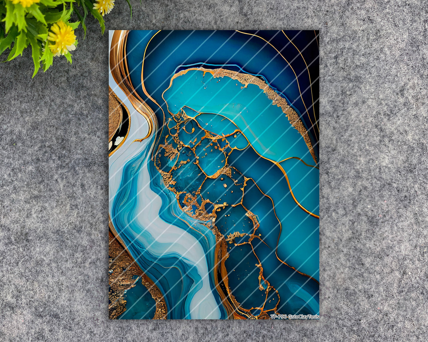 Transfer paper for polymer clay, Blue Marble, water soluble transfer paper, polymer clay image transfers, magic transfer paper #796