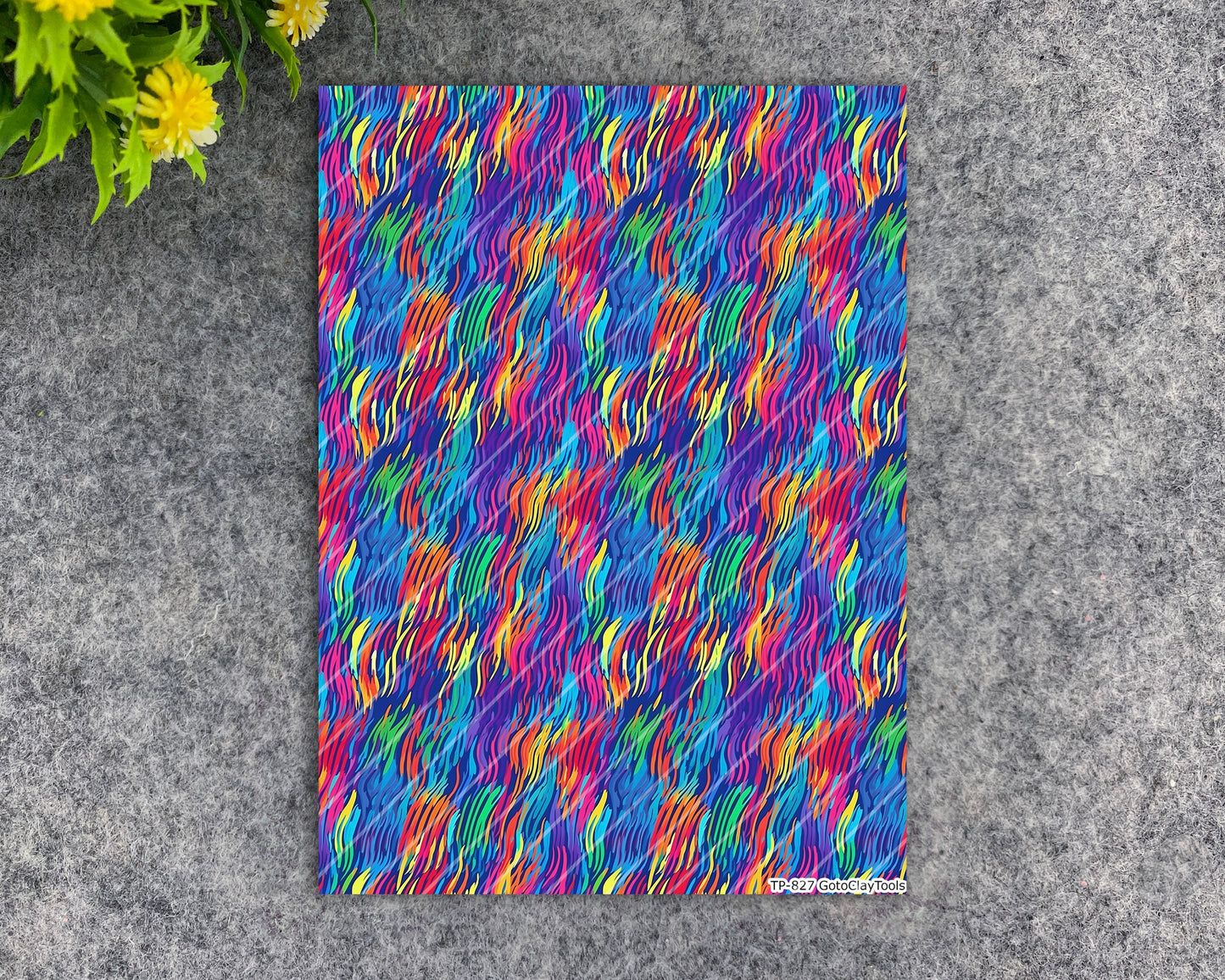 Transfer paper for polymer clay, Colorful Strokes, water soluble transfer paper, polymer clay image transfers, magic transfer paper #827