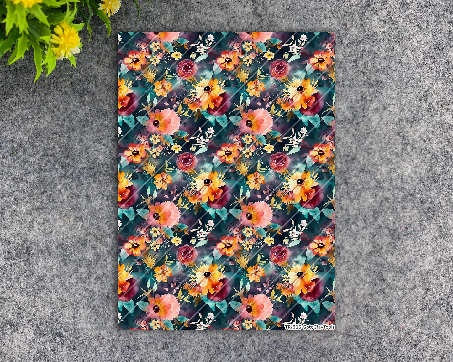 Transfer paper for polymer clay, Watercolor flowers, water soluble transfer paper, polymer clay image transfers, magic transfer paper #825