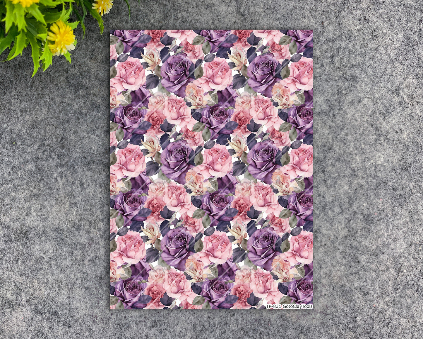 Transfer paper for polymer clay, Watercolor flowers, water soluble transfer paper, polymer clay image transfers, magic transfer paper #831