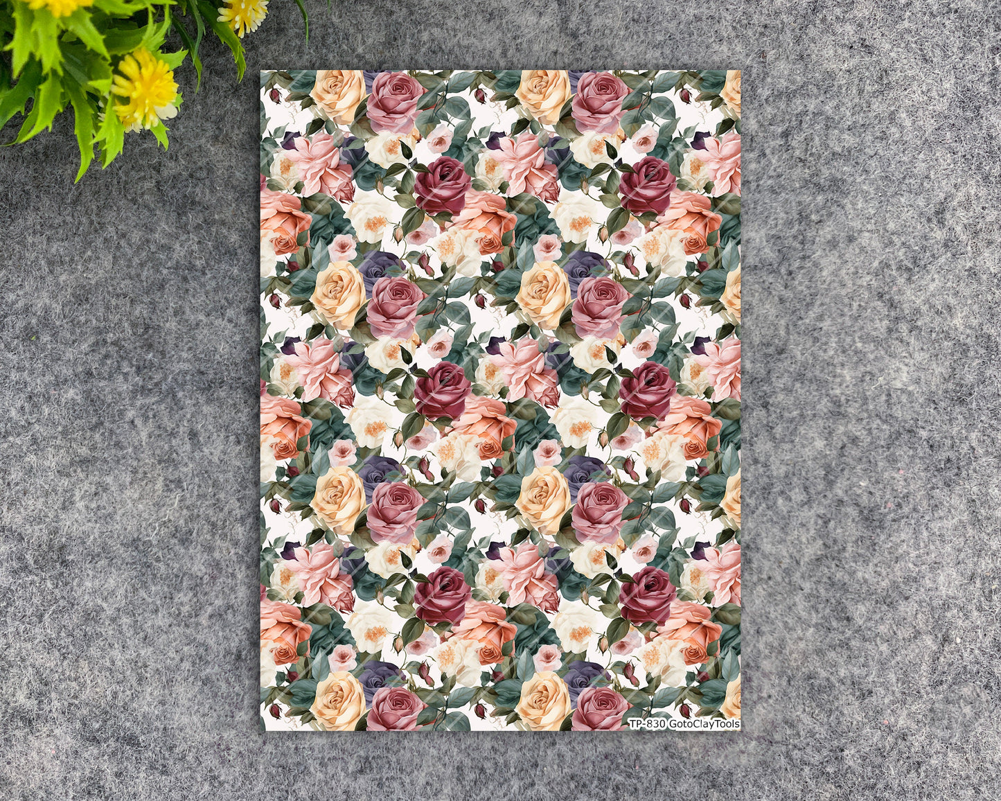 Transfer paper for polymer clay, Watercolor flowers, water soluble transfer paper, polymer clay image transfers, magic transfer paper #830