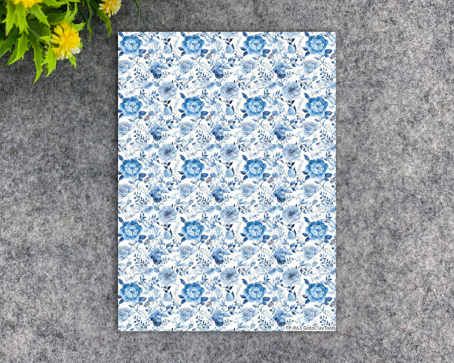 Transfer paper for polymer clay, Watercolor flowers, water soluble transfer paper, polymer clay image transfers, magic transfer paper #863