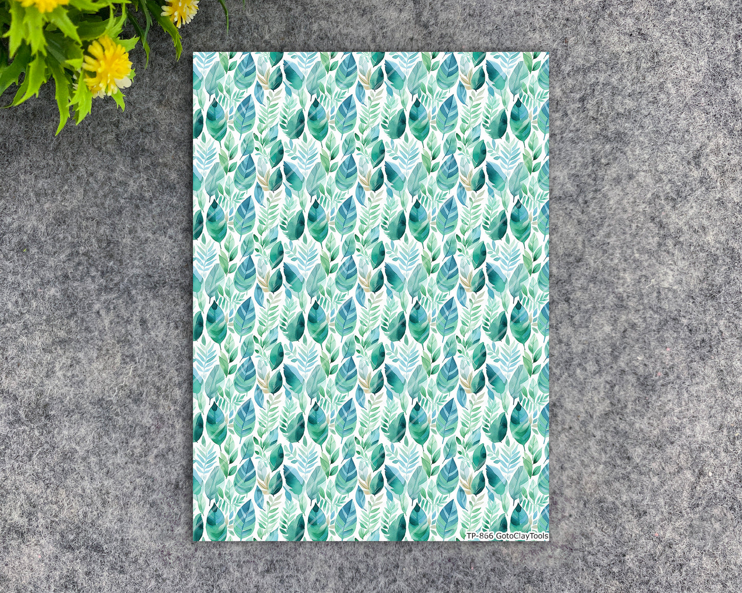 Transfer paper for polymer clay, warercolor leaves , water soluble transfer paper, polymer clay image transfers, magic transfer paper #866