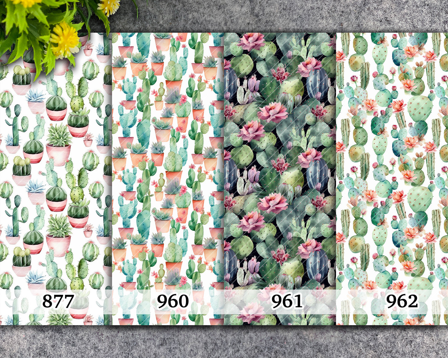 Water soluble Transfer paper for polymer clay, Watercolor Cactus pattern, polymer clay image transfers, magic transfer paper